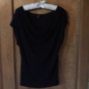 Drape neck black t-shirt